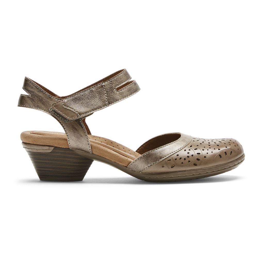 Sandale Rockport Dama Cobb Hill Laurel Perforated Mary Jane Taupe - Romania 0574-OSPDR